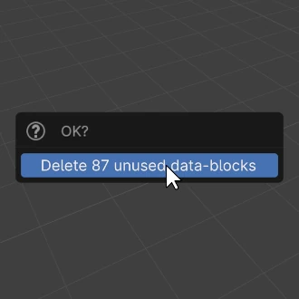 Delete unused data from blender file