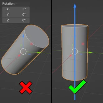 Re-align object's rotation after applying